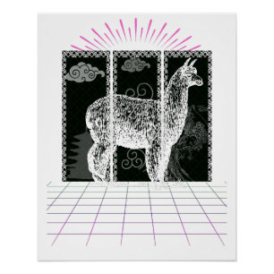Poster Alpacas vintages