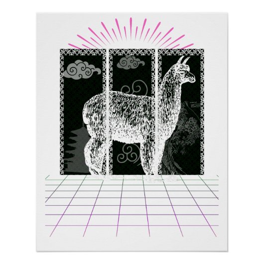 Poster Alpacas vintages (Devant)