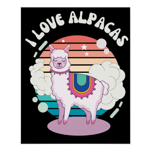Poster Alpacas vintages (Devant)
