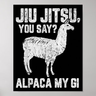 Poster Alpaga drôle de jujitsu arts martiaux brésiliens J
