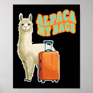 Poster Alpaga Drôle Mon Bygs Voyage Hôtesse de l'Air Croi