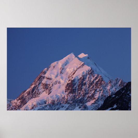 Poster Alpenglow sur le mont Aoraki Cook, Mackenzie 2 (Devant)
