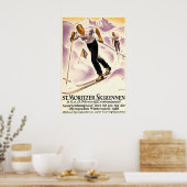 Poster Alpes Ski de fond Saint Moritz (Cuisine)