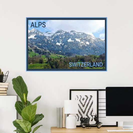 Poster Alpes suisses (Bureau à domicile)