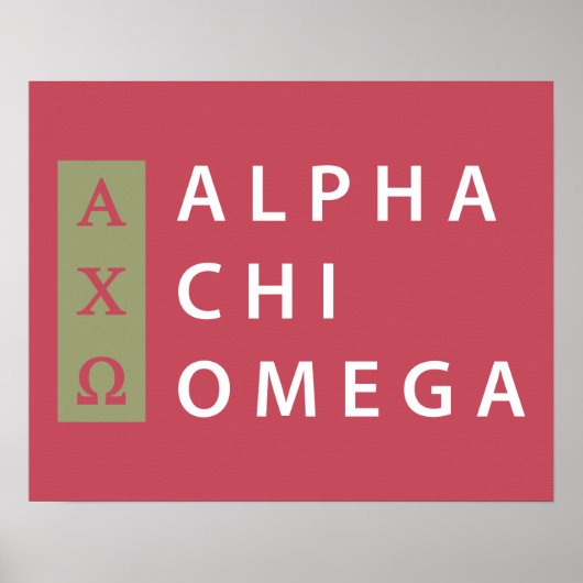 Poster Alpha Chi Omega | Logo empilé (Devant)
