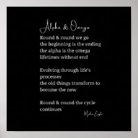 Alpha et oméga poème poésie mur art instantané