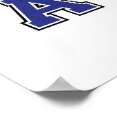 Poster Alphabet A en bleu (Coin)