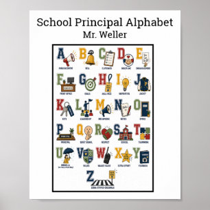 Poster Alphabet ABC du directeur d'école personnalisé