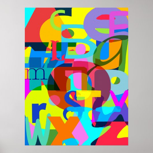 Poster Alphabet Abstrait Art moderne (Devant)