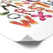 Poster Alphabet Alimentation Art avec fruits et légumes - (Coin)