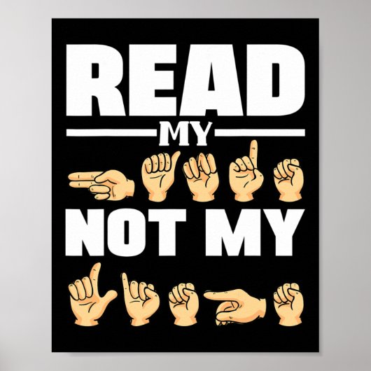 Poster Alphabet American Sing Language Asl Citation de l' (Devant)