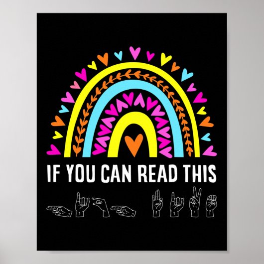 Poster Alphabet American Sing Langue Asl Enseignant Fun (Devant)