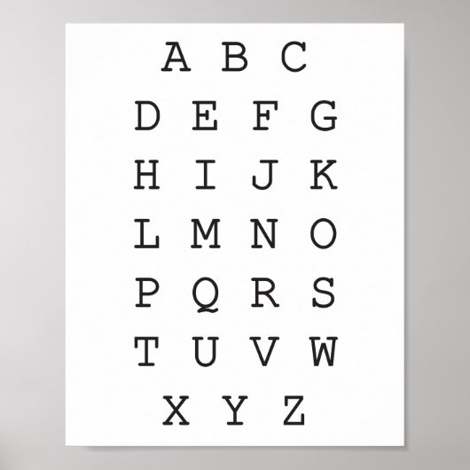 Poster alphabet anglais, ABC (Devant)