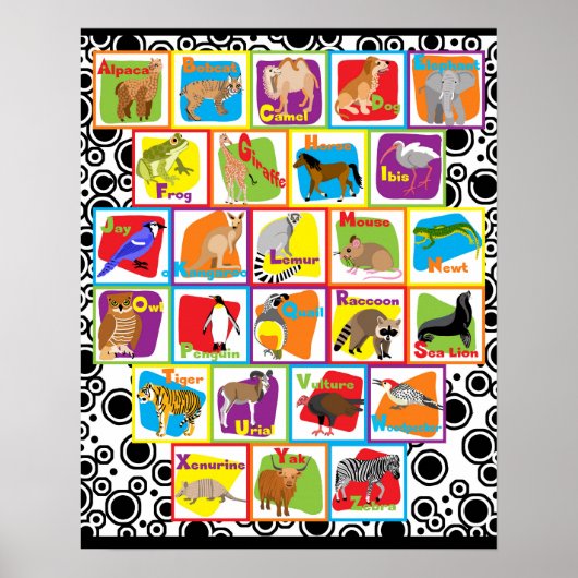 Poster Alphabet animal (Devant)