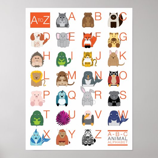 Poster Alphabet animal (Devant)