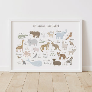 Poster Alphabet animal ABC Enfants Décor de la chambre