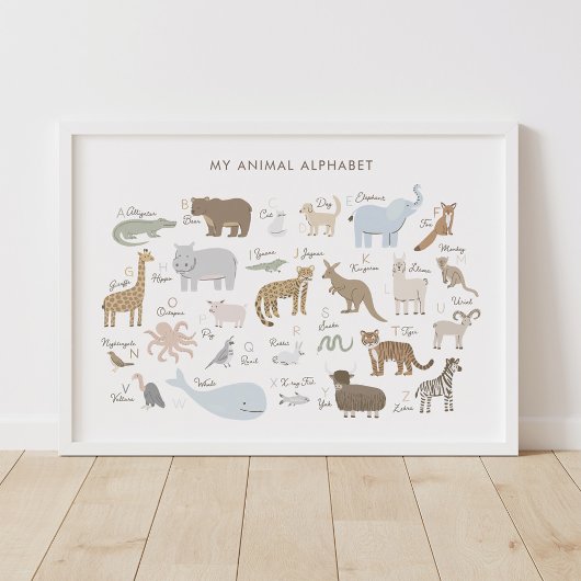 Poster Alphabet animal ABC Enfants Décor de la chambre
