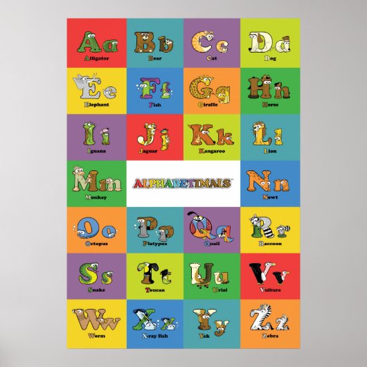 Poster Alphabet animal - Alphabétimales (Devant)