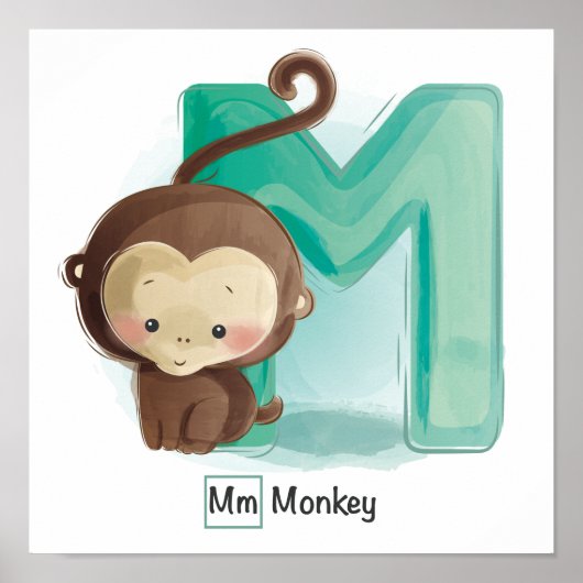 Poster Alphabet animal mignon (Devant)