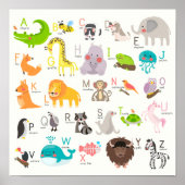 Poster Alphabet animal mignon (Devant)