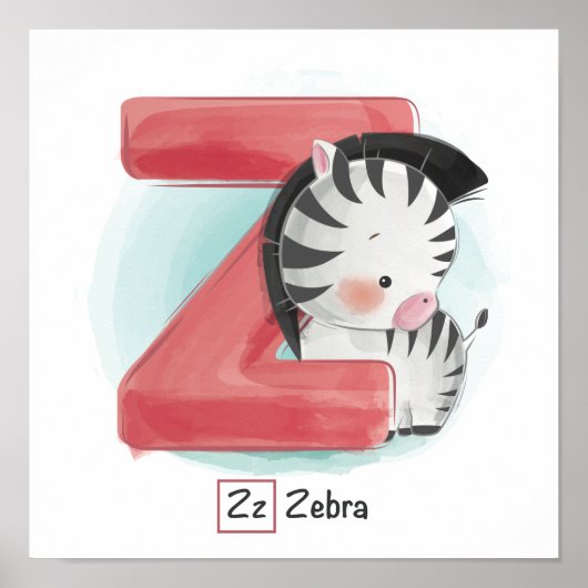 Poster Alphabet animal mignon (Devant)