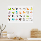 Poster Alphabet animal mignon (Cuisine)