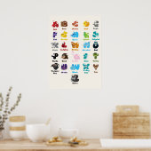 Poster Alphabet animal pour l'éducation des enfants (Cuisine)