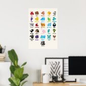 Poster Alphabet animal pour l'éducation des enfants (Bureau à domicile)