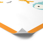 Poster Alphabet Animalier Cadre Orange Coloré Lumineux et (Coin)