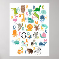 Alphabet Animaux Enfants Crèche Maison École Salle