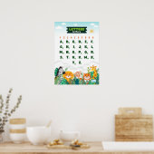 Poster Alphabet avec des Animaux Mignons (Cuisine)