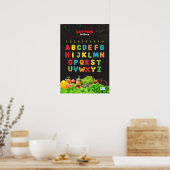 Poster Alphabet avec fruits et légumes (Cuisine)