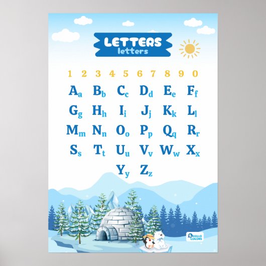 Poster Alphabet avec l'hiver (Devant)