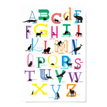 Poster alphabet avec silhouettes animales