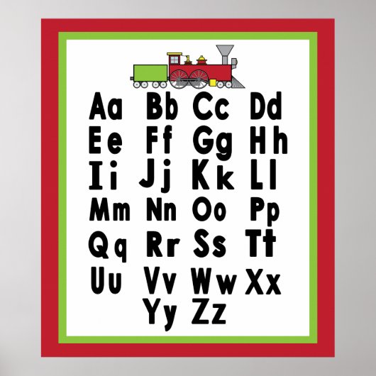 Poster Alphabet avec train : Coque supérieur et inférieur (Devant)