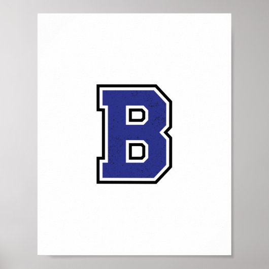Poster Alphabet B en bleu (Devant)