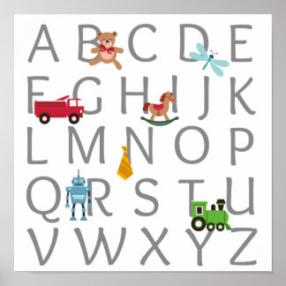 Poster Alphabet bébé garçon