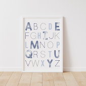 Poster Alphabet bleu ABC Boy Nursery Decor