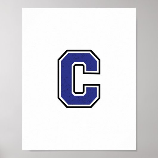 Poster Alphabet C en bleu (Devant)