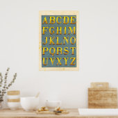 Poster Alphabet (chanson de Lettres capitales) (Cuisine)