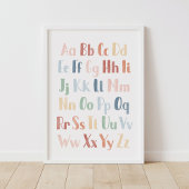 Poster Alphabet d'aquarelle Rainbow