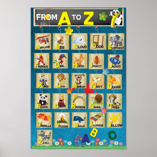 Poster alphabet de grammaire anglaise