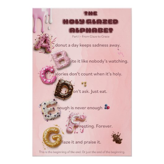 Poster Alphabet de Holy Glazed Donut (Devant)