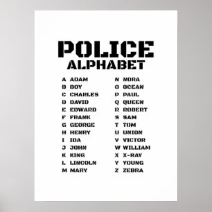 Poster Alphabet de police d'Adam à Zebra