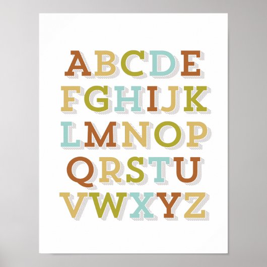 Poster alphabet de style vintage (Devant)