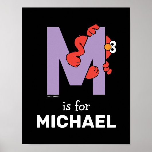 Poster Alphabet d'Elmo | M Violet (Devant)