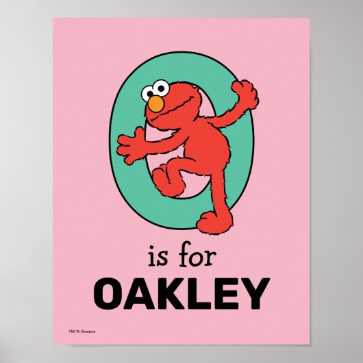 Poster Alphabet d'Elmo | O Bleu sarcelle (Devant)