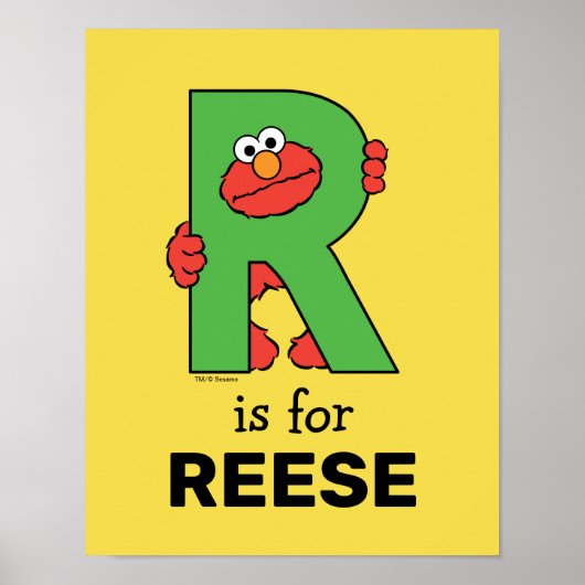 Poster Alphabet d'Elmo | R Green (Devant)