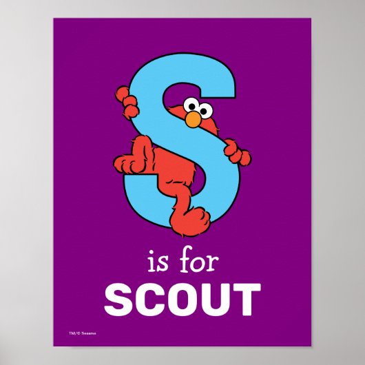Poster Alphabet d'Elmo | S Bleu (Devant)