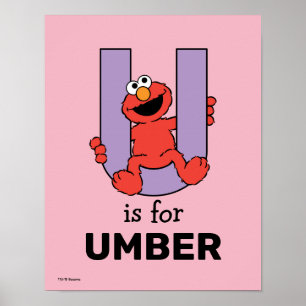 Poster Alphabet d'Elmo   U Violet